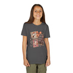Youth Halloween Postage Stamp Tee — "Ain't No Ghosts Like Our Ghost" Retro Spooky Kids Shirt