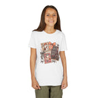 Youth Halloween Postage Stamp Tee — "Ain't No Ghosts Like Our Ghost" Retro Spooky Kids Shirt