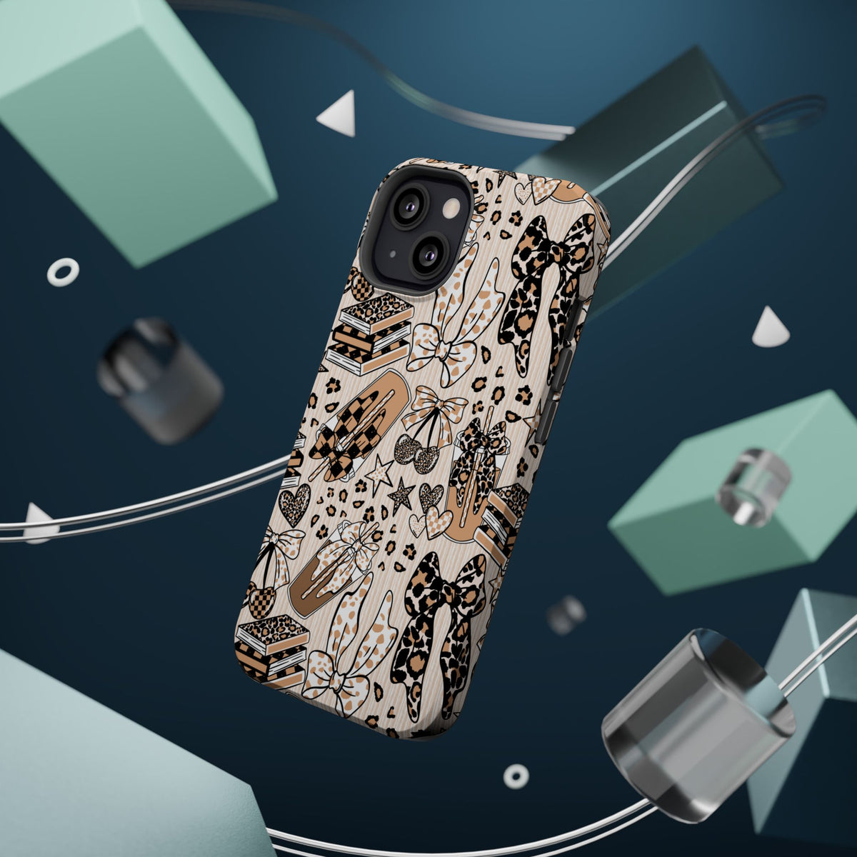 Cheetah bows iced coffee love Magnetic Impact-Resistant Cases
