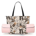 Yoga Bag with Yoga Mat Carrier Cheetah Bows Coffee