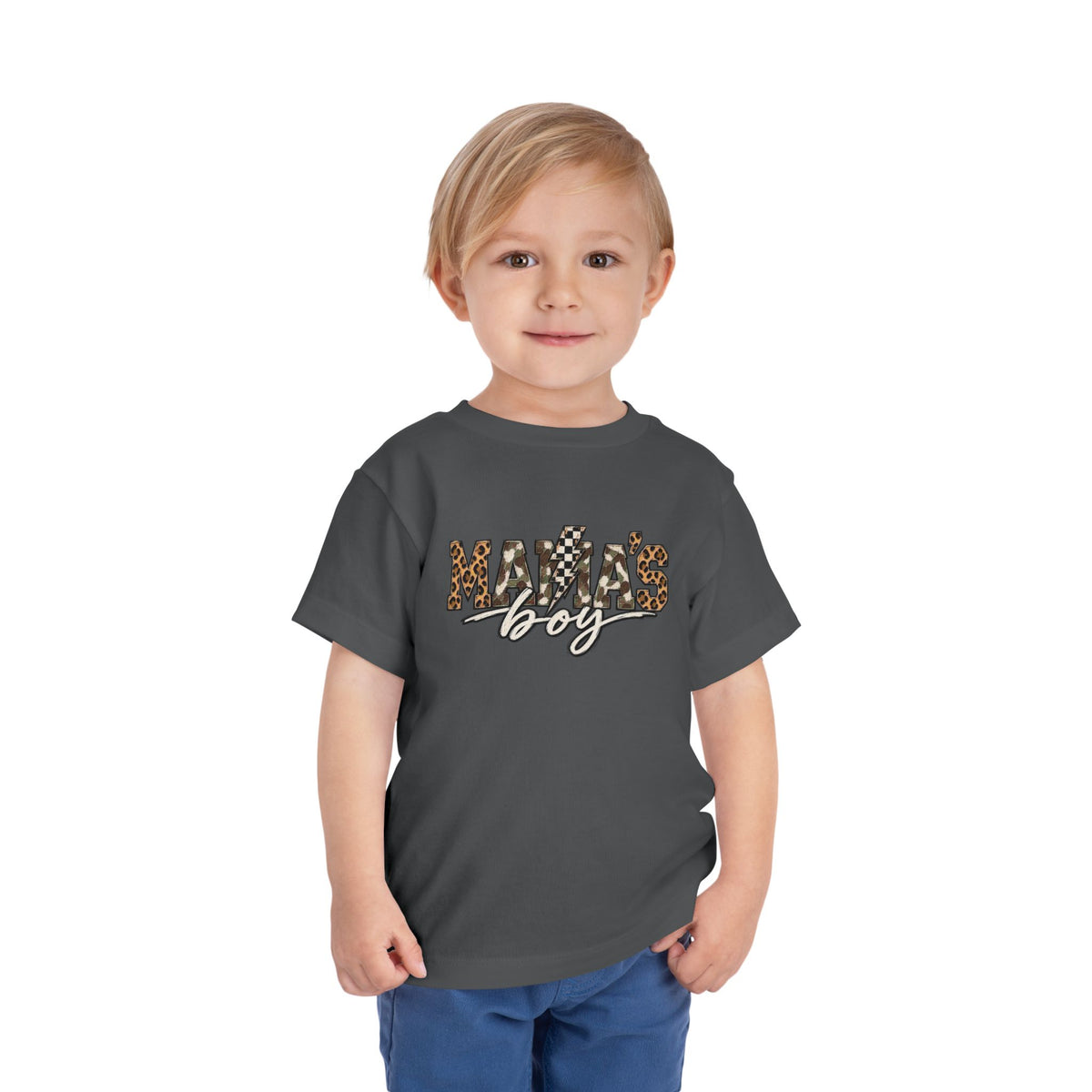 Mama's Boy Toddler matching Tee — Leopard Print Graphic Shirt for Baby Boys