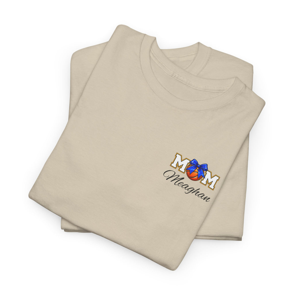 Basketball Mom T-Shirt — 'MOM' Lettering with Hoop, Ball & #1 Foam Finger Design