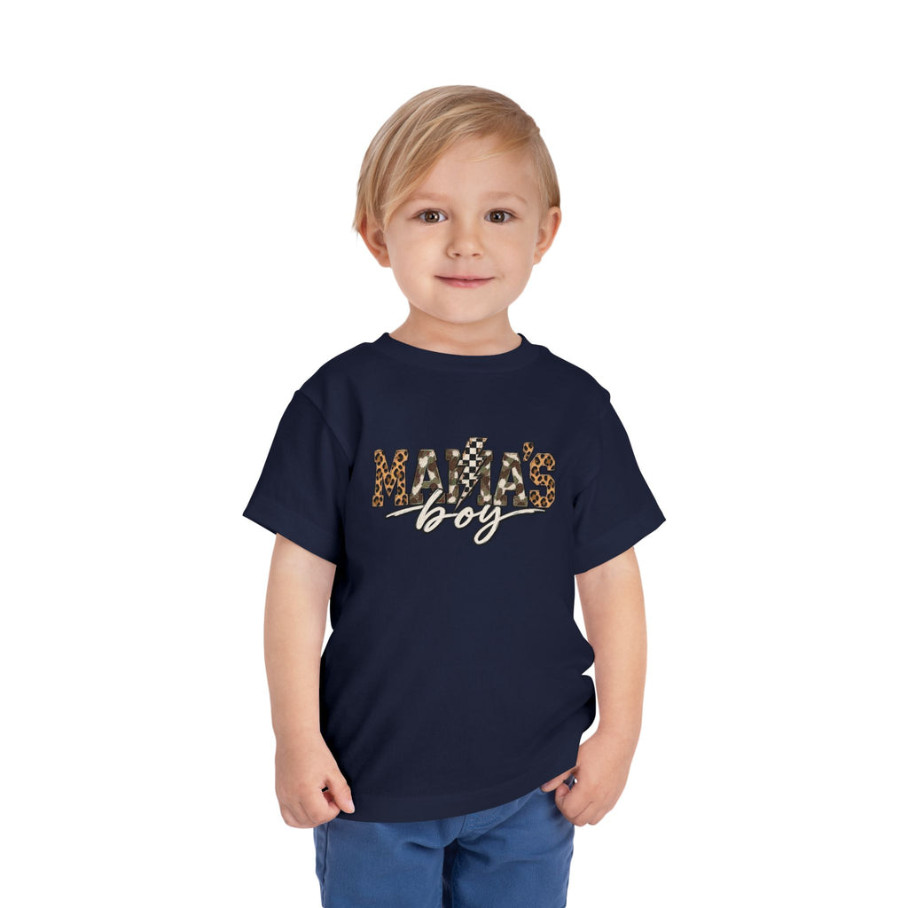 Mama's Boy Toddler matching Tee — Leopard Print Graphic Shirt for Baby Boys