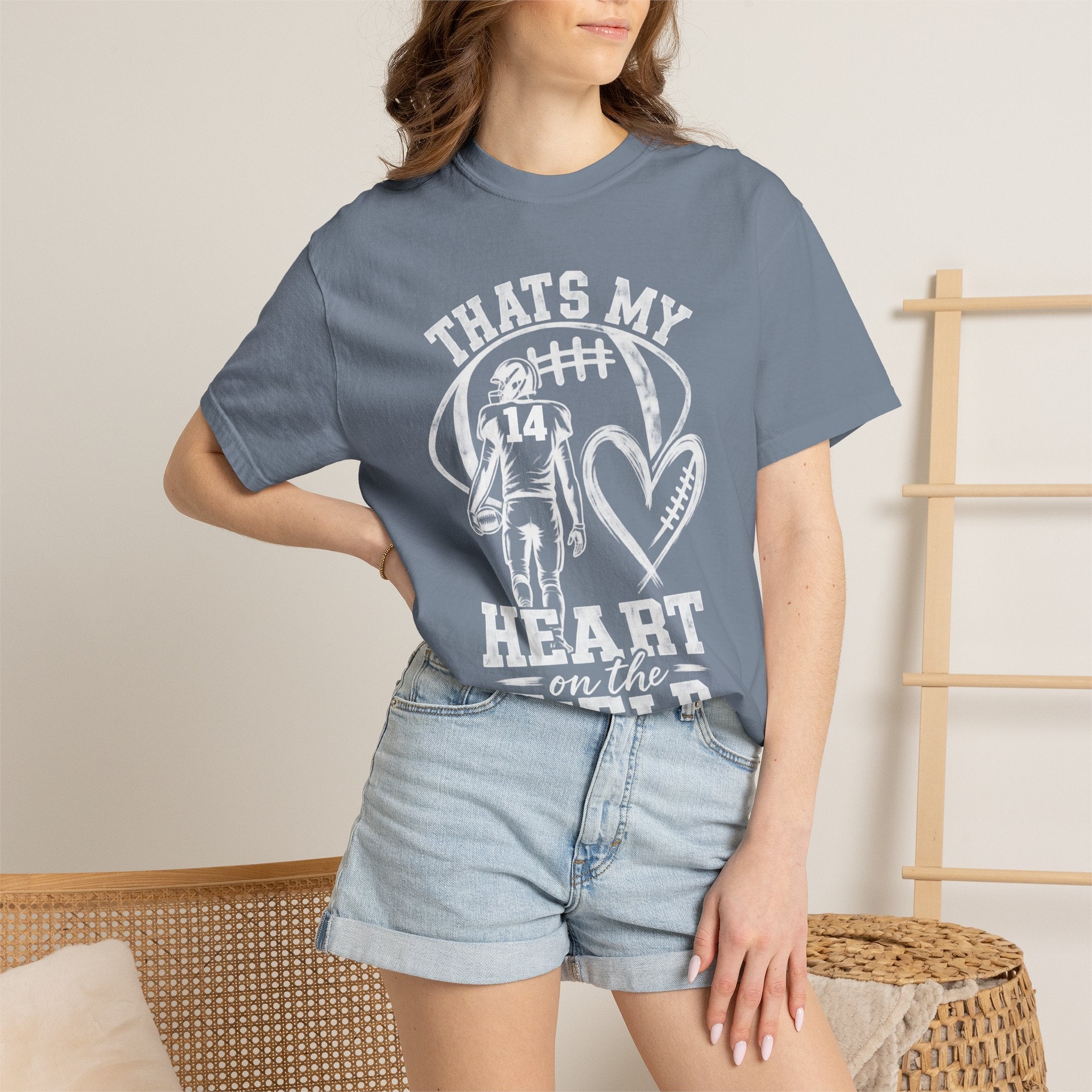 Football Mom/Dad T-Shirt - "That's My Heart on the Field" Youth Player Support Tee