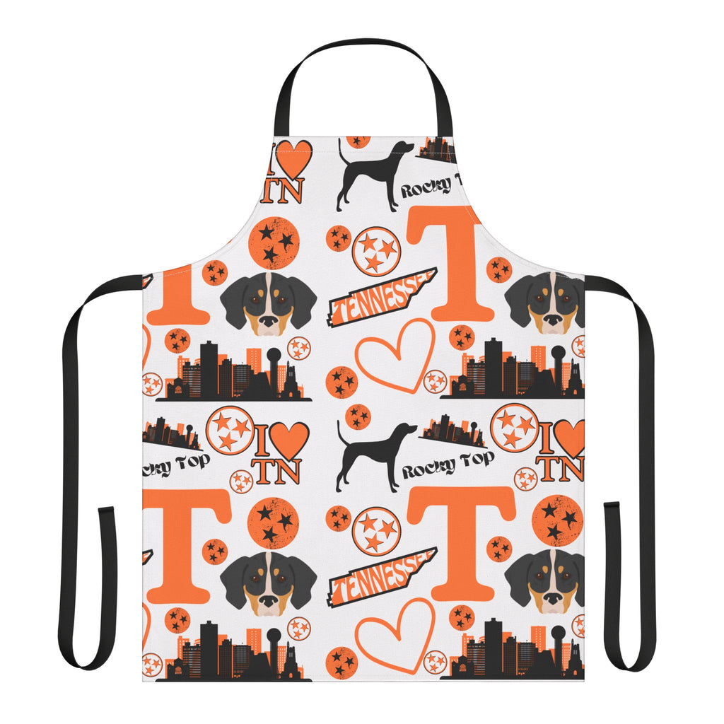Tennessee Vol Pattern Apron | Volunteer State Skyline, Hearts & Paw Prints