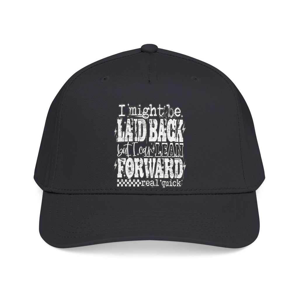 Mid Profile Baseball Cap — 'Lean Forward' Inspirational Script Cap