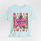 Kindergarten Pencils T-Shirt — Cute Leopard Print School Tee