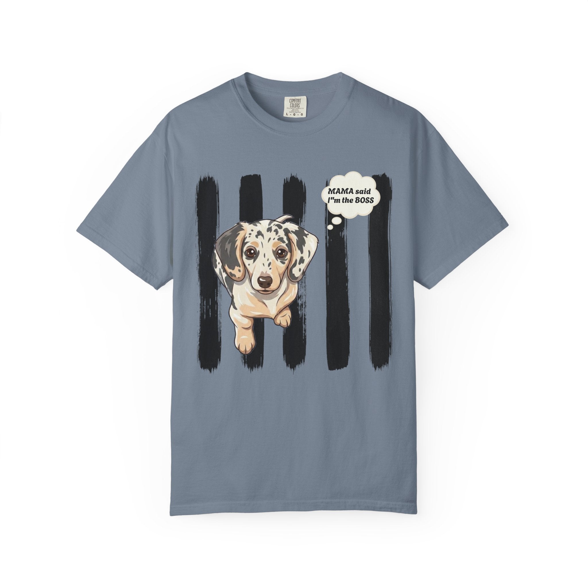 Comfort Colors “Mama Said I’m the Boss” Dachshund Shirt | Funny Dog Graphic Tee