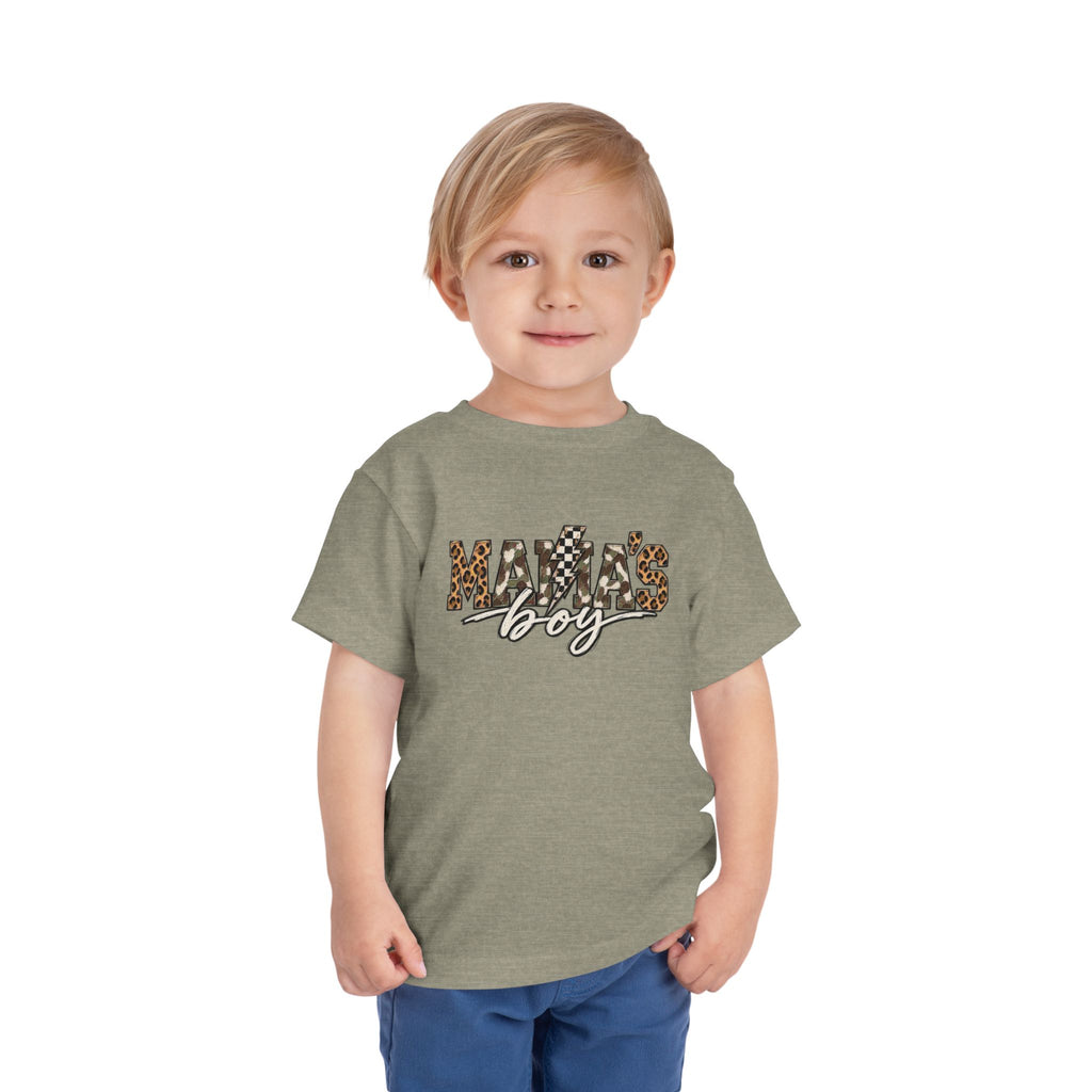 Mama's Boy Toddler matching Tee — Leopard Print Graphic Shirt for Baby Boys