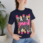 Pre-K Star Pencil T-Shirt — Cute Leopard School Teacher Tee