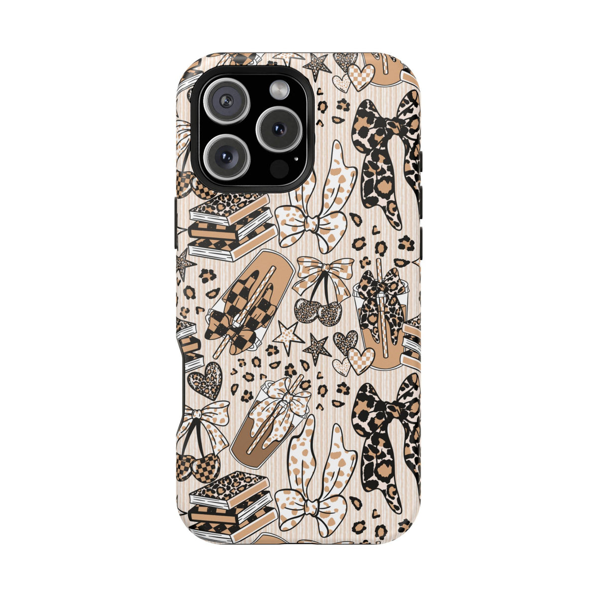 Cheetah bows iced coffee love Magnetic Impact-Resistant Cases