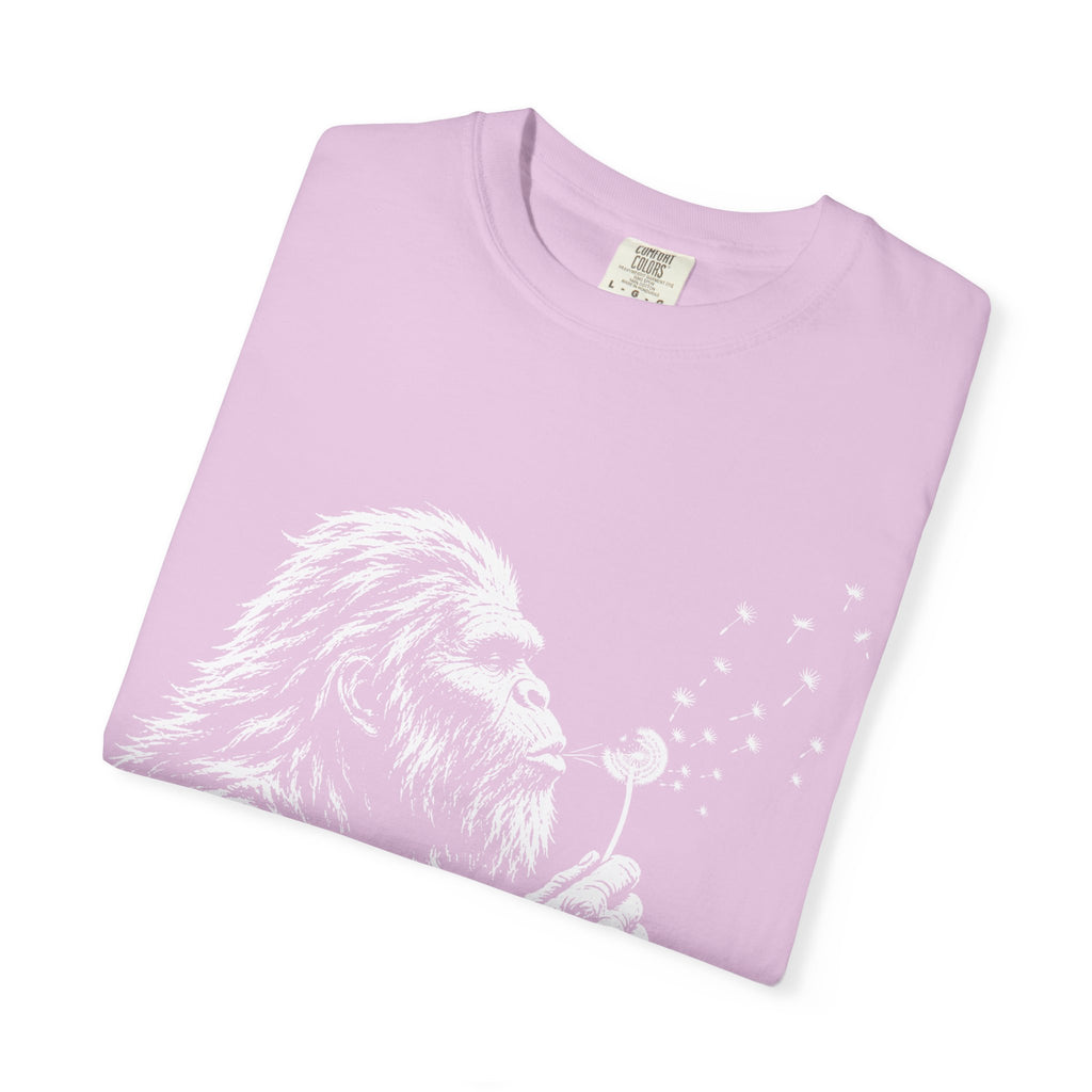 Bigfoot Dandelion T-Shirt — Whimsical Sasquatch Graphic Tee