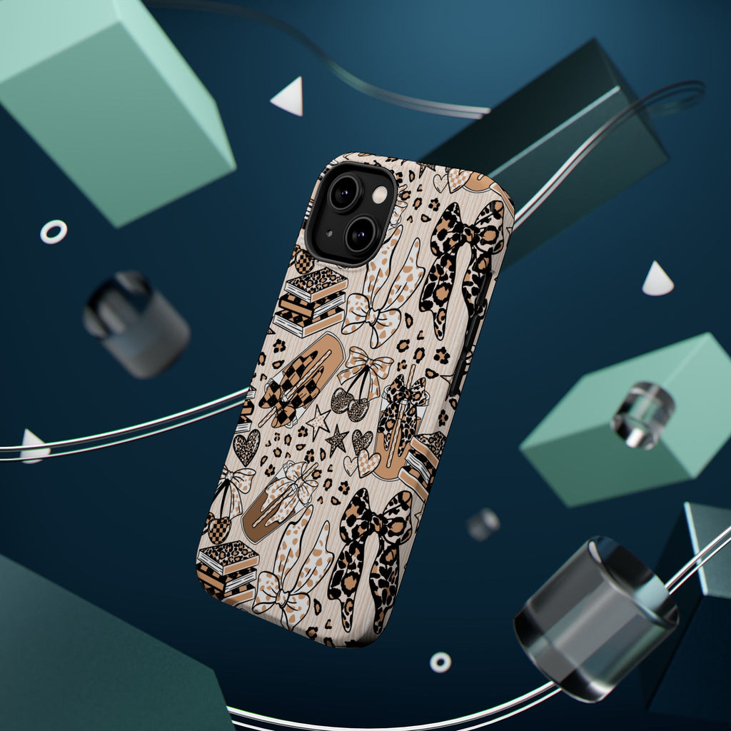 Cheetah bows iced coffee love Magnetic Impact-Resistant Cases