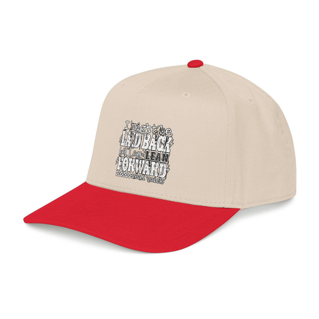Mid Profile Baseball Cap — 'Lean Forward' Inspirational Script Cap