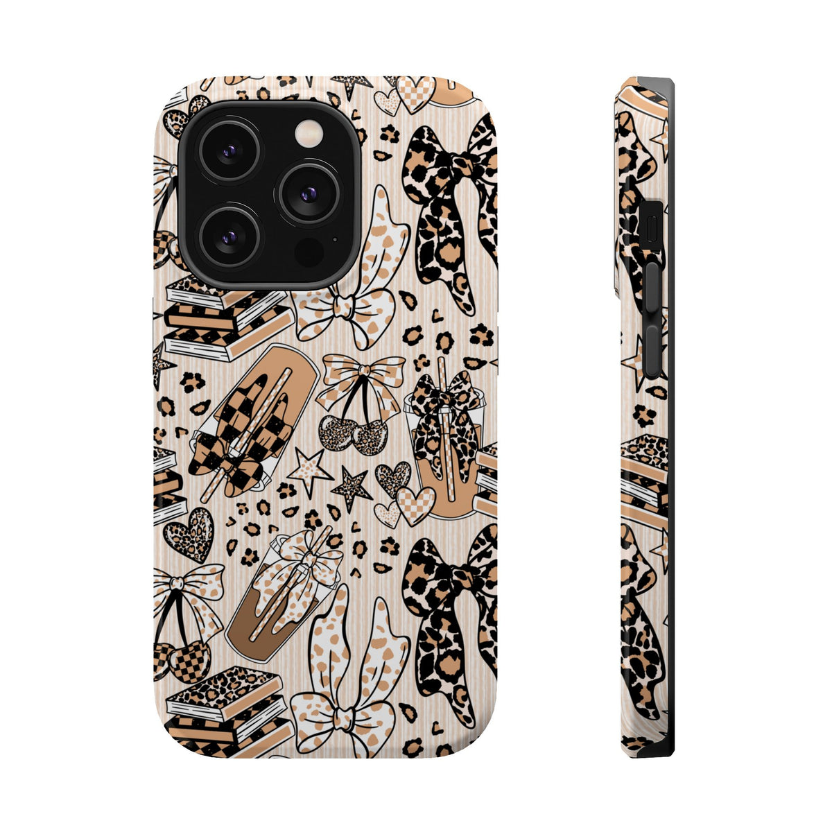 Cheetah bows iced coffee love Magnetic Impact-Resistant Cases