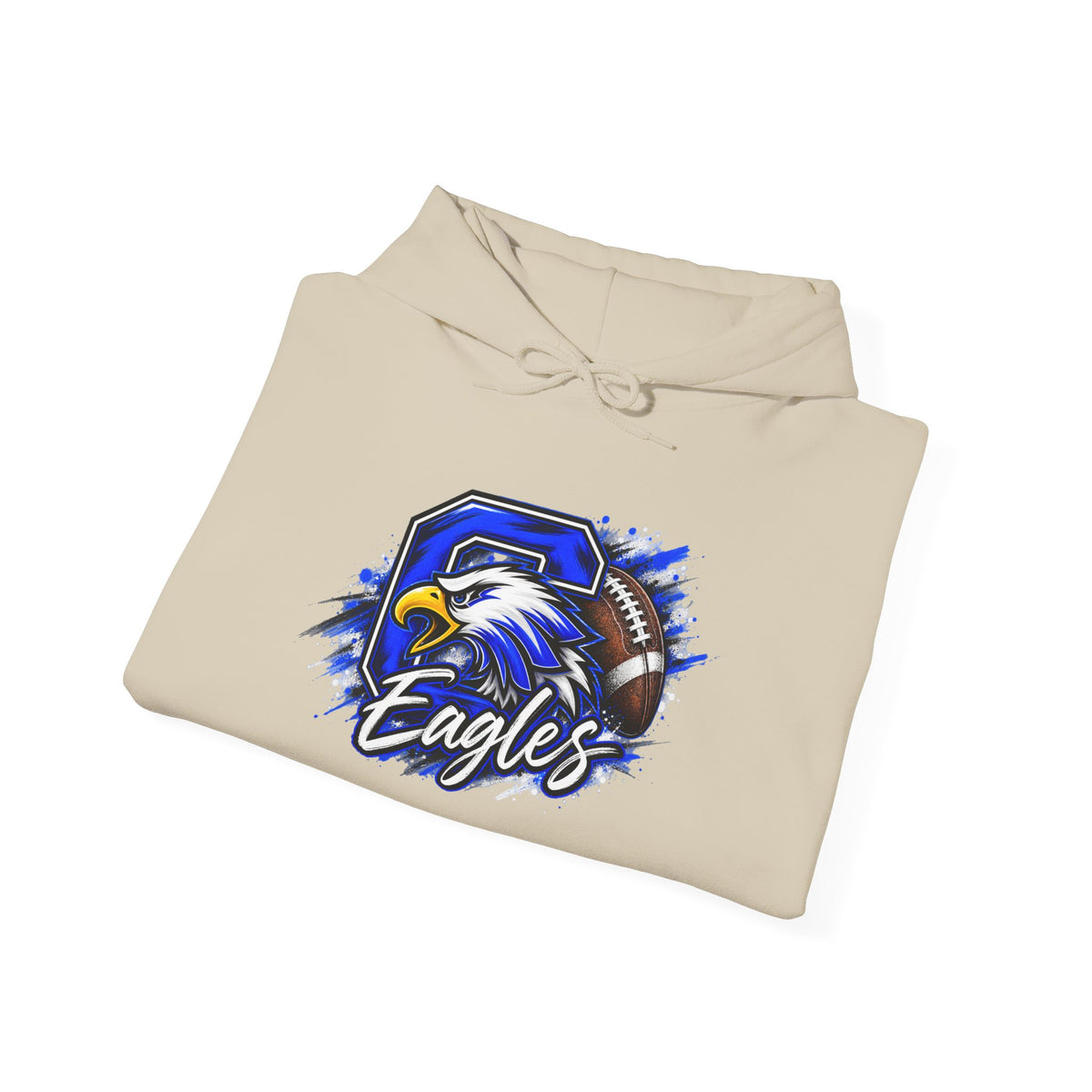 Eagles Football Gildan Hoodie — Bold Eagle Mascot Pullover