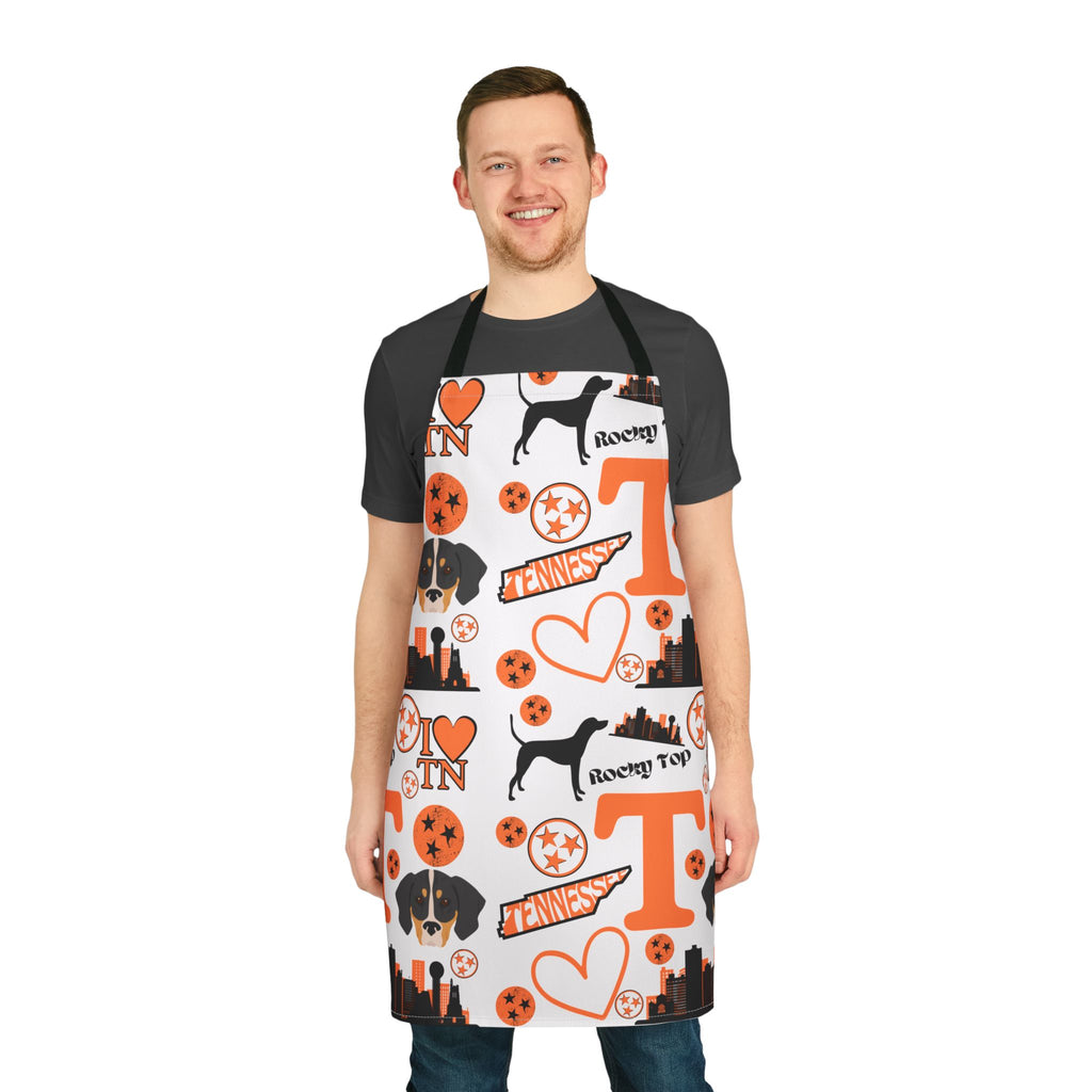 Tennessee Vol Pattern Apron | Volunteer State Skyline, Hearts & Paw Prints