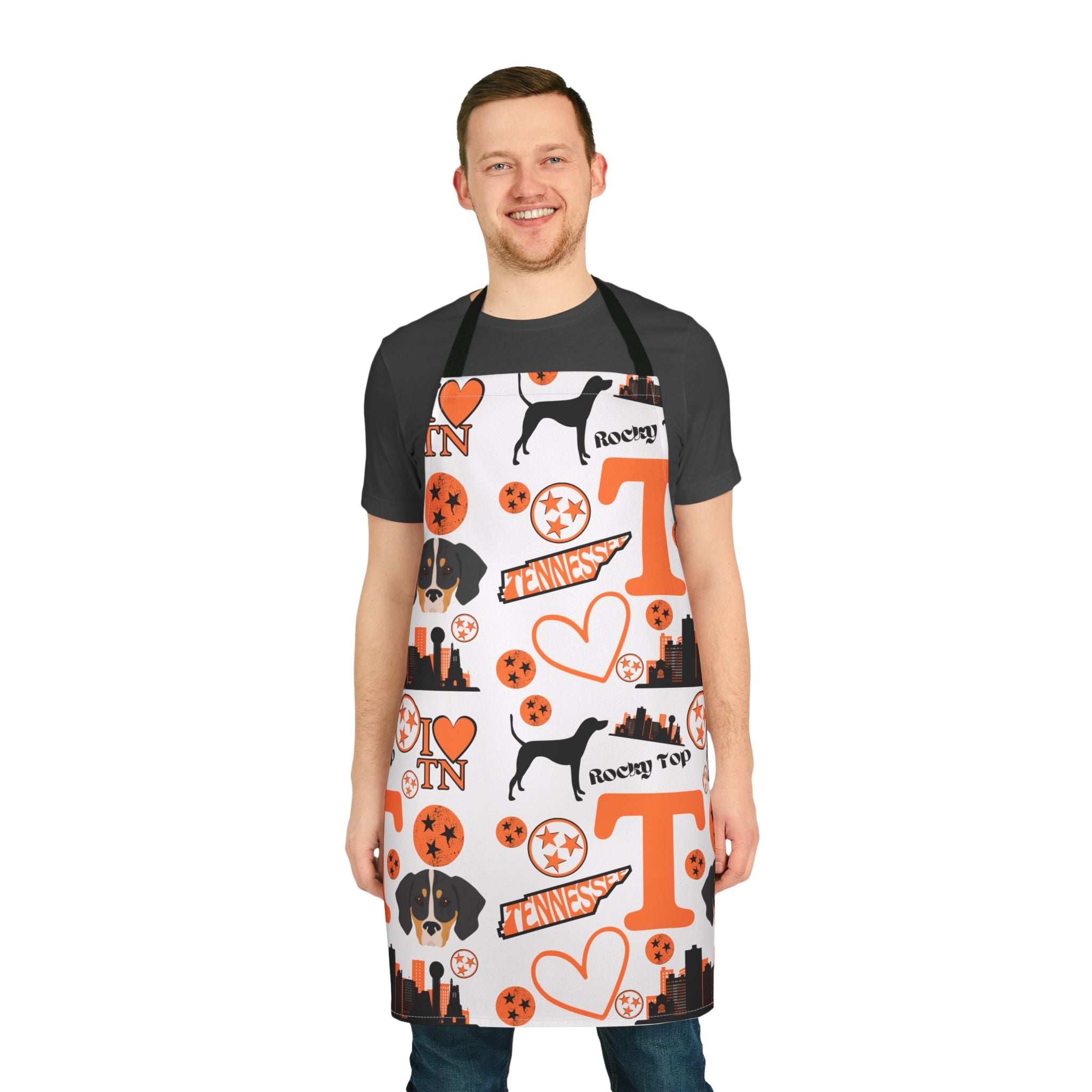 Tennessee Vol Pattern Apron | Volunteer State Skyline, Hearts & Paw Prints