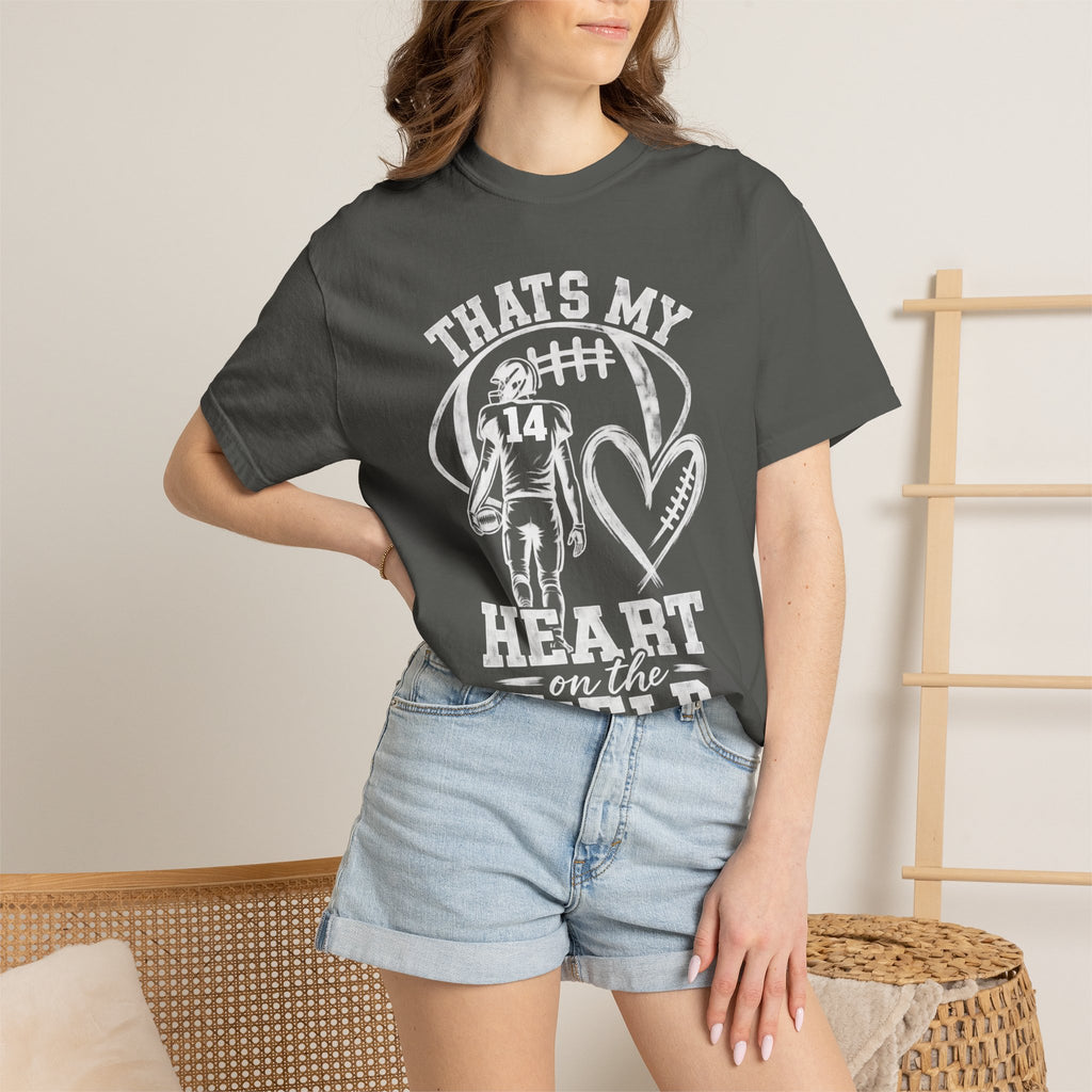 Football Mom/Dad T-Shirt - "That's My Heart on the Field" Youth Player Support Tee