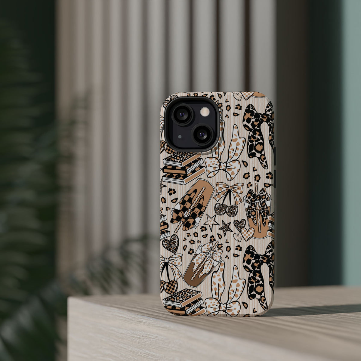 Cheetah bows iced coffee love Magnetic Impact-Resistant Cases