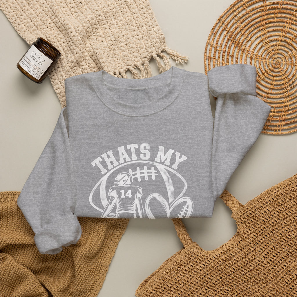 Personlizable Football Crewneck Sweatshirt - "That’s My Heart on the Field" Design