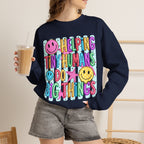 Crewneck Sweatshirt — Helping Tiny Humans Do Big Things,Colorful Teacher,Childcare Appreciation Pullover