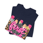 First Grade Pencils Leopard Print Kids Tee