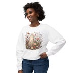 Ghost in wildflowers Comfort Colors Unisex Lightweight Crewneck Sweatshirt
