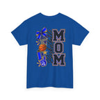 Basketball Mom T-Shirt — 'MOM' Lettering with Hoop, Ball & #1 Foam Finger Design