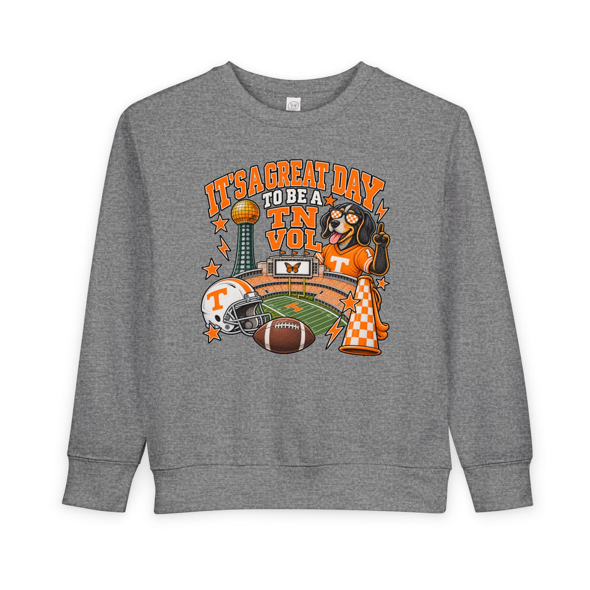 Toddler Sweatshirt - "It's a Great Day to Be a Vol" Football Stadium Mascot Design