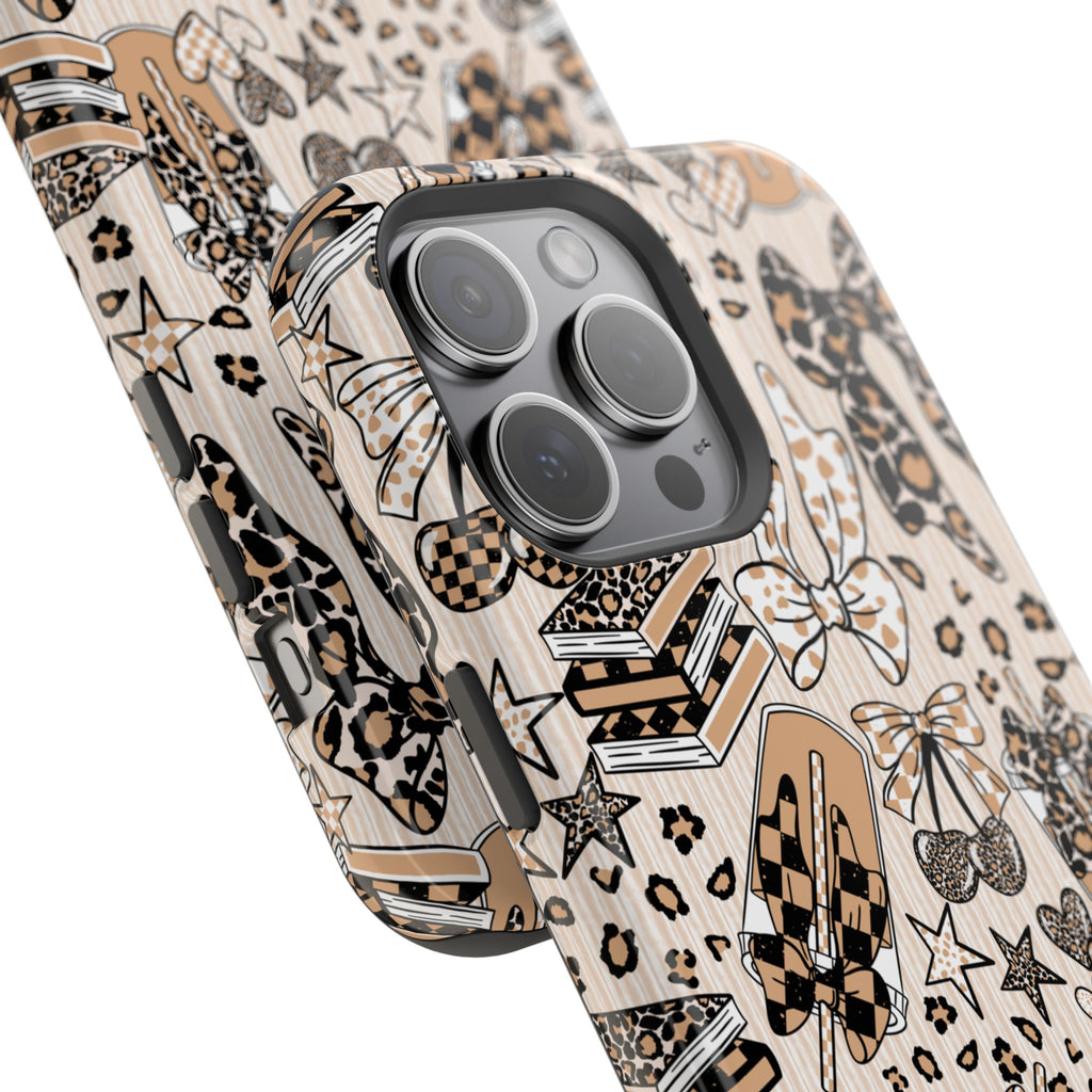 Cheetah bows iced coffee love Magnetic Impact-Resistant Cases