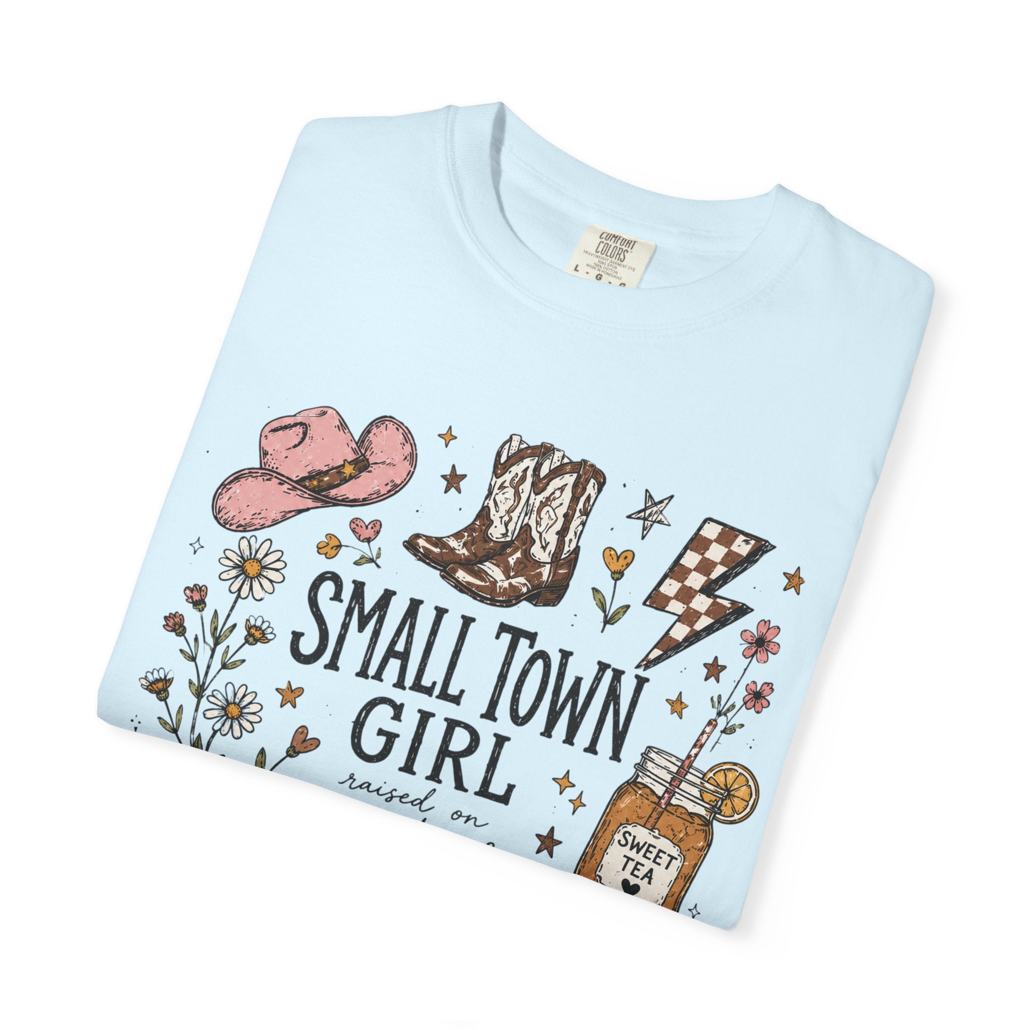 Small town girl , Jesus and sweet tea girl, comfort colors tee