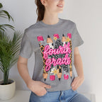 Fourth Grade Pencil Tee — Leopard & Glitter Back-to-School Shirt