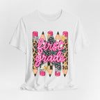 First Grade Pencils Leopard Print Kids Tee