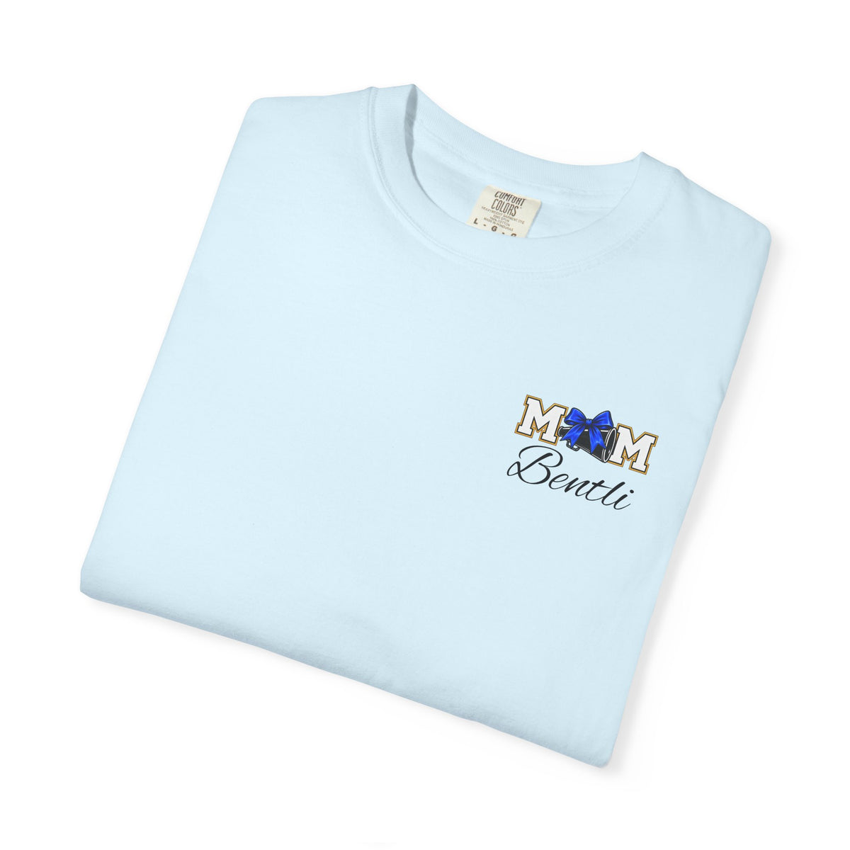 Cheer Mom T-Shirt — Cheerleading Mom Tee with Pom Poms & Megaphone Design