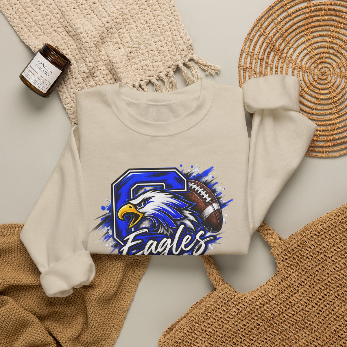 Eagles Football Crewneck Sweatshirt — Vintage Mascot Graphic