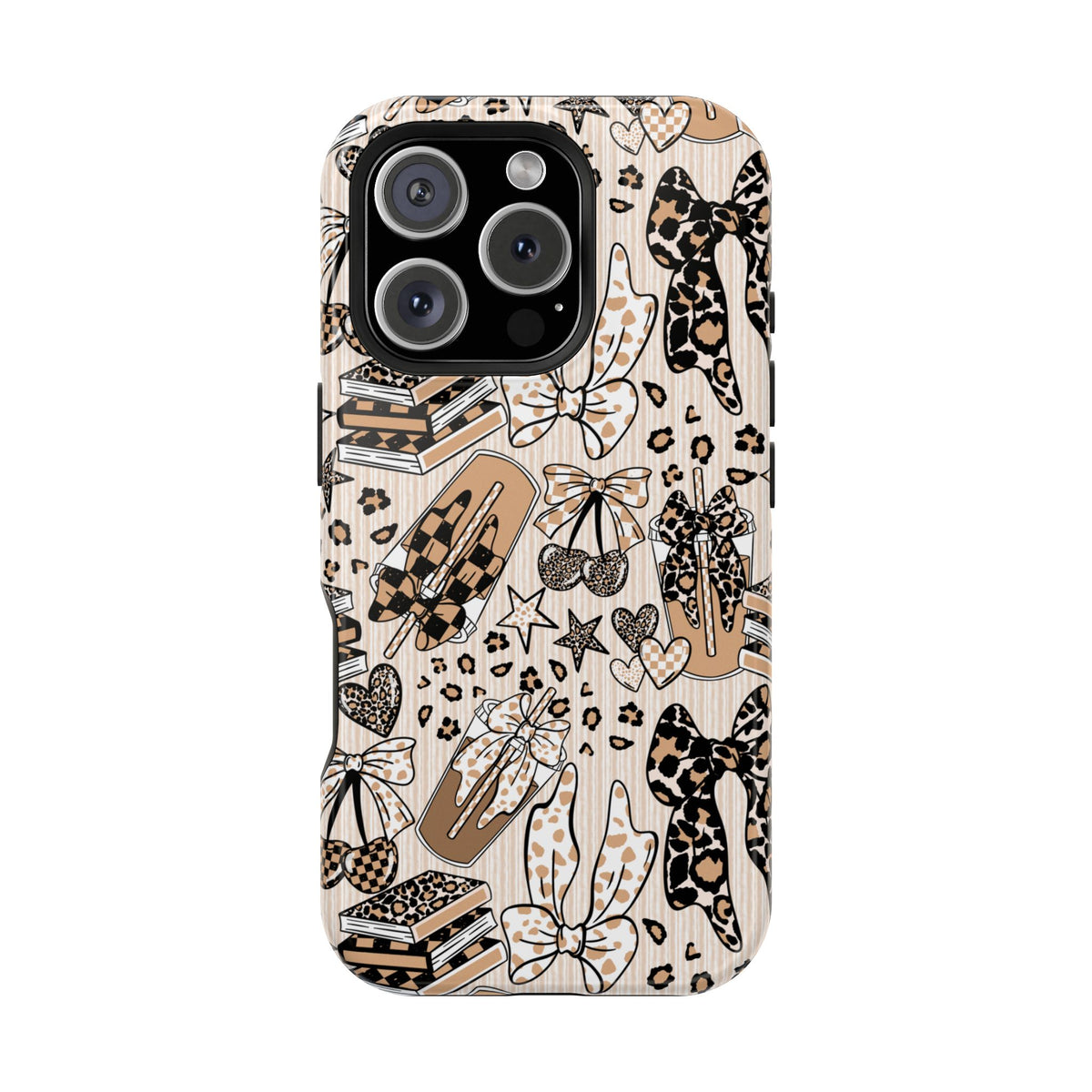 Cheetah bows iced coffee love Magnetic Impact-Resistant Cases