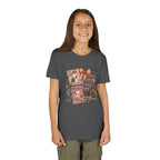 Youth Halloween Postage Stamp Tee — "Ain't No Ghosts Like Our Ghost" Retro Spooky Kids Shirt