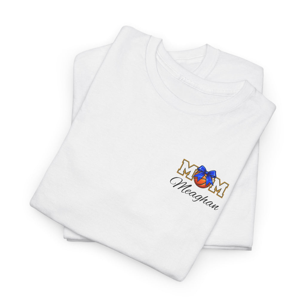Basketball Mom T-Shirt — 'MOM' Lettering with Hoop, Ball & #1 Foam Finger Design