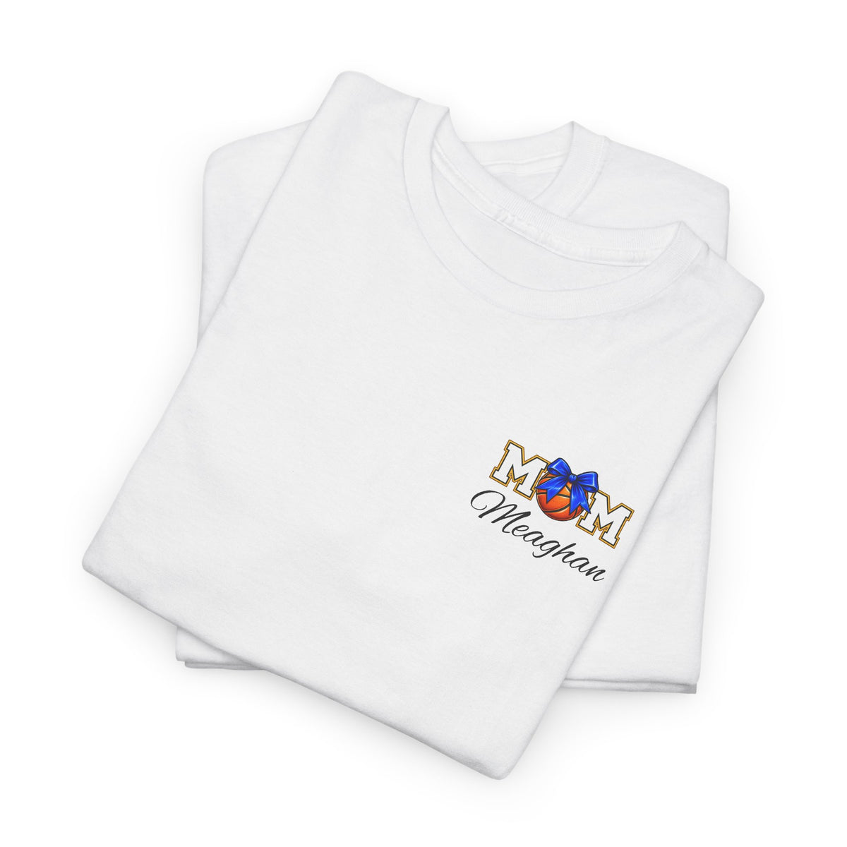 Basketball Mom T-Shirt — 'MOM' Lettering with Hoop, Ball & #1 Foam Finger Design