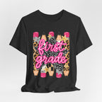 First Grade Pencils Leopard Print Kids Tee