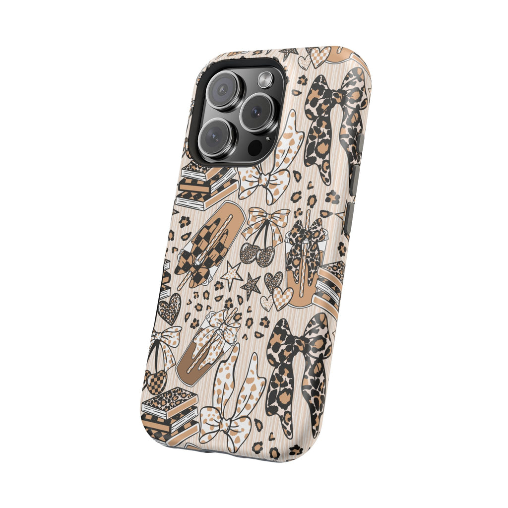 Cheetah bows iced coffee love Magnetic Impact-Resistant Cases