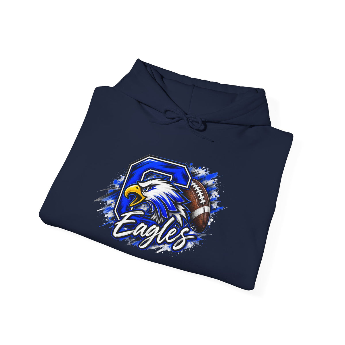 Eagles Football Gildan Hoodie — Bold Eagle Mascot Pullover