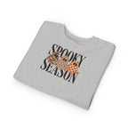 Toddler Sweatshirt — "Spooky Season" Ghosts Leopard & Plaid Fall Halloween Pullover