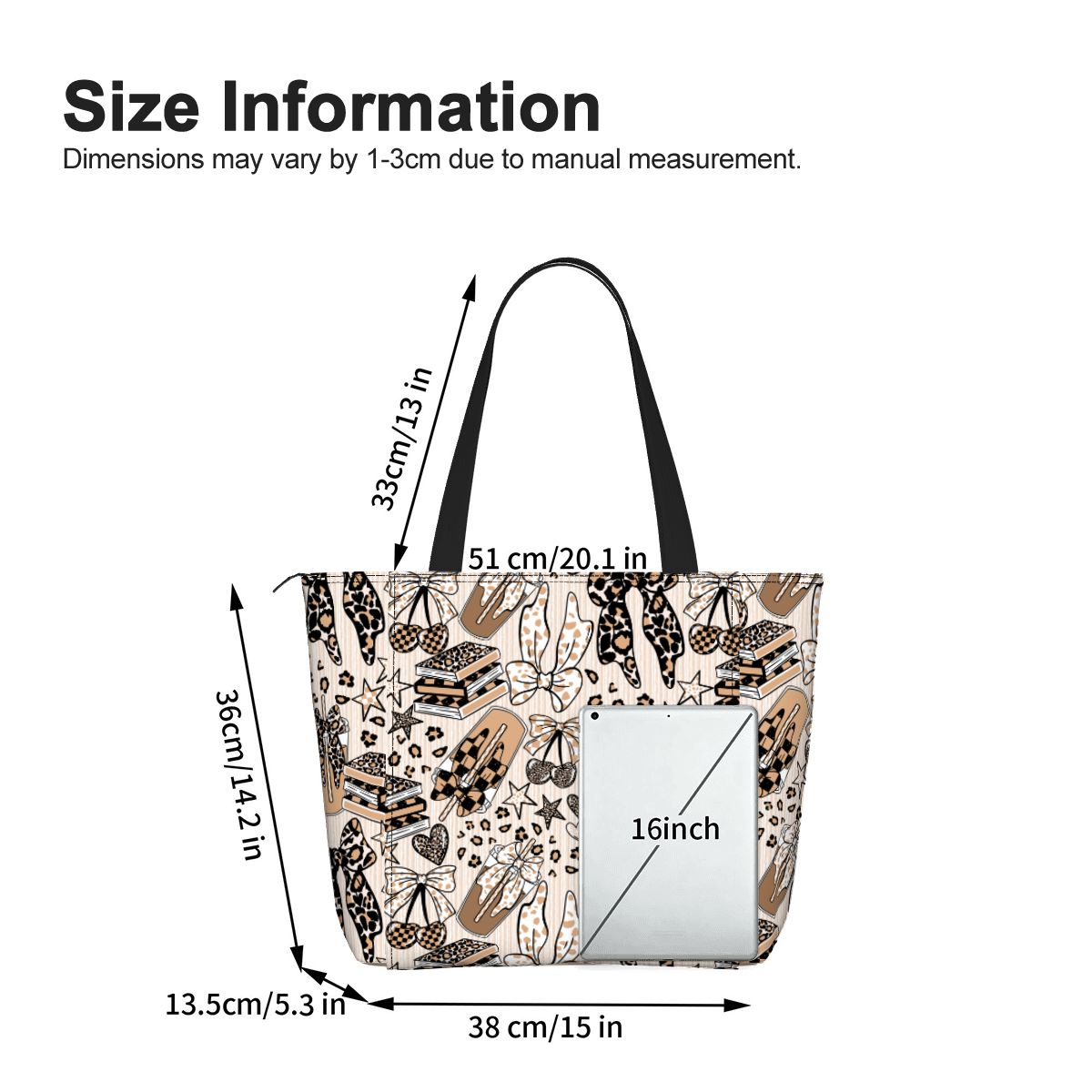 Yoga Bag with Yoga Mat Carrier Cheetah Bows Coffee