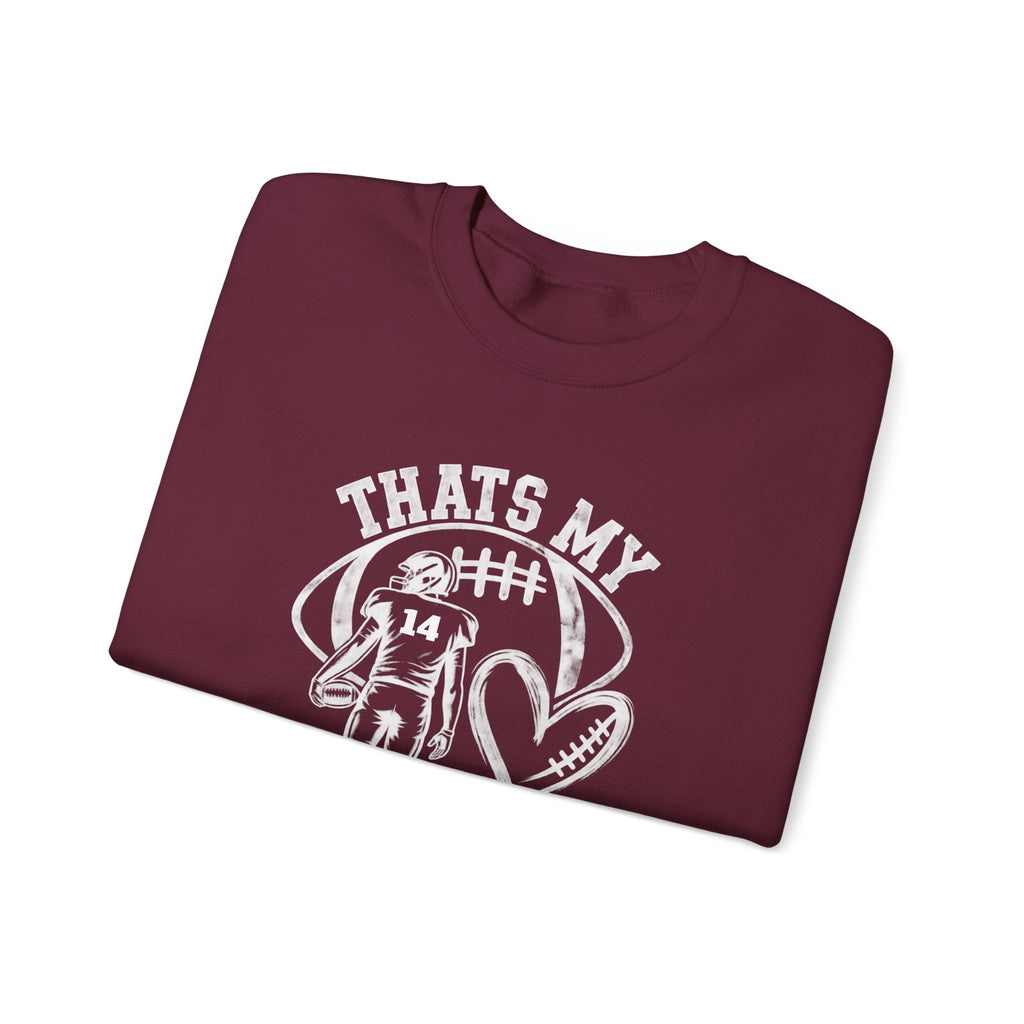 Personlizable Football Crewneck Sweatshirt - "That’s My Heart on the Field" Design