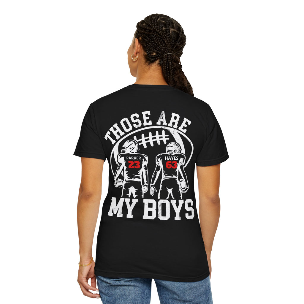 Aunt Customizable numbers and names football  comfort colors shirt