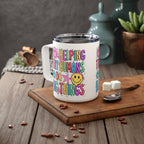 Insulated Coffee Mug - 'Helping Tiny Humans Do Big Things' Colorful Smiley Travel Tumbler (10oz)