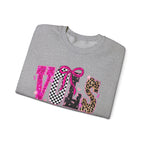Crewneck Sweatshirt - VOLS Cheer For A Cure Pink Ribbon Leopard & Glitter Design