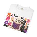 Spooky Book Club T-shirt | Halloween Reading Cat Owl Pumpkin